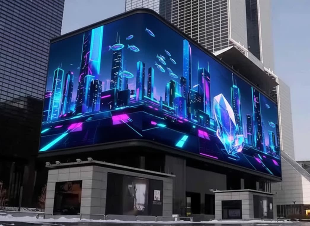 Outdoor LED Videowall anamorphes "Naked Eye 3-D"